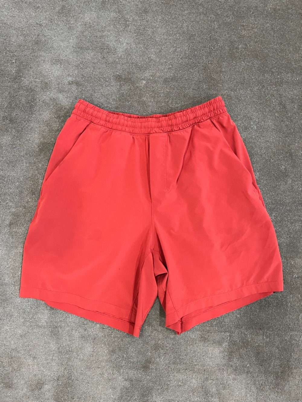 Men's Red linerless Shorts - Elastic Waist 7inch